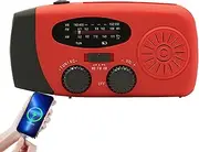Weather Radio Hand - 3 Charging Methods Radio,USB Charged Solar Power Radio LED Flashlight AM/FM Portable Weather Radio for Camping