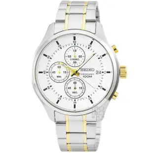 【SEIKO 精工】精工三眼計時賽車錶-中金(SKS541P1)