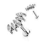 Piercing Ear Labret Silver Fan Marquise