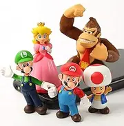 ChezMax 6pcs Super Character Cake Toppers Figures Toys, Birthday Party Cupcake Decorations, Collection Playset 1.5"- 2"
