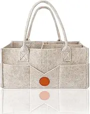 Rixotix Felt Diaper Bag, Newborn Essentials for Diaper Caddy, Sturdy Portable Washable Baby Caddy with Detachable Compartments for Indoor Outdoor(SIZE:1)