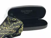 NEW Juicy Couture Black Label Hard Eyeglass Clamshell Case With Microfiber Cloth