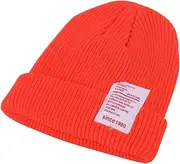 [VERDANVERSE] Knitted Beanie Hat for Stylish Spring Autumn Cap Comfortable and Breathable Orange Knit Hat for Present for Showers and Photography