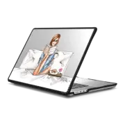 MacBook Pro 16-inch (M1 - M4) Impact Case Girl Reading Book in Bed (Redhead) Fashion Illustration Holly Nichols Macbook Case