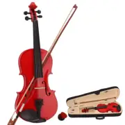 US Full Size 4/4 Natural Red Wood Acoustic Violin Fiddle with Case Rosin Bow Set