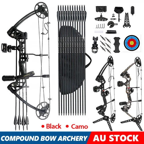 20-70LBS Compound Bow Kit Outdoor Archery Sport Hunting Targeting Competition RH