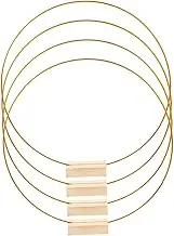 Alipis 2Set Decorative Metal Floral Hoops with Base Rings for Dream Catcher Wreath and Wedding Table Centerpiece