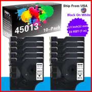 10PK 45013 Black on White Compatible D1 Tape for 220P 300 450 1/2" LabelManager