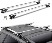 Compatible for VEVOR Roof Rack Crossbar Adjustable Aliuminum Roof Rail Crossbar Baggage Luggage Carrier 200LBS Top Roof Crossbar Silver Black