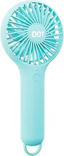QQT Mini Handheld Fan,Small Personal Fan with 3Speeds,Portable Battery Operated Fans,USB Rechargeable Makeup Eyelash Fan,Strong Hand Fan for Travel Office Outdoor Women Men Stylish Kids(Blue), BP953