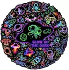 52 Pcs Neon Astronaut Stickers for Kids Glow in the Dark, Waterproof Space Stick
