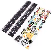 Hoement Boys and Girls Growth Chart Wall Decals Removable Measurement Stickers Track Your Child's Growth Fun Race Cars Theme