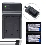 2 Battery +Charger for Sony NP-FH50 FH50 & Sony DCR-SR210 DCR-SR220 SR100 SR82