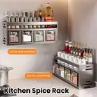 2 Tier Kitchen Organiser Spice Rack Jar Shelves Storage Seasoning Stand 4/5Grids