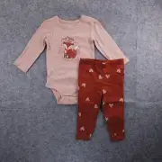 Carter's Baby Girls 2-Piece Fox Bodysuit Pant Set Size 12m