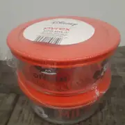 Mickey Mouse Disney Set of 2 Pyrex Containers With Lids Glass 4 Cup 5.6inX2.5in