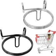 2 Pcs Shopping Cart Cup Holder,Shopping Cart Drink Holder,Portable Cup Holder Shopping Carts Attachment Drink Holder for Hanging Coffee Cup Drink Cups for Hanging Drink Cups Coffee Cup