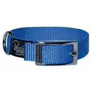 Prestige Pet Single Layer Nylon Adjustable Dog Collar Blue 3/4 Inch - 3 Sizes