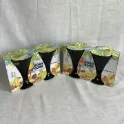 VTG Luminarc Black Glasses Ice Cream Sundae Desert NOS Set Of 4 Retro MCM