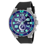 Invicta 17813 Men's Pro Diver Chrono Blue Dial Black Strap Watch