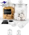 Glass Kitchen Jars, Food & Cookie Storage Containers for Pantry, Bathroom Apothe