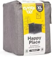 EveryYay Happy Place Grey Blackout Dog Crate Cover New Size XL 43.25 X 29 X29