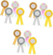 [DEARMAMY] Color Corsage Ribbon Awards Happy Birthday Pin Blank Medals Rote Birthday Pins Birthday Badge Stickers Birthday Buttons Blank Award Medals