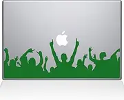 The Decal Guru Rock On Crowd MacBook Decal Vinyl Sticker - 15" MacBook Pro (2015 & Older) - Green (1162-MAC-15P-LG)