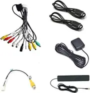 Strpump Universal Car Stereo Radio Accessories Set RCA with 4G Sim Card Slot USB Cables CAM in Adapter Mic Cable Wire Adapter Audio Video GPS 4G Antenna for Aftermarket Android Radio with 16Pin