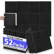 52 Pack Acoustic Soundproof Foam Wall Panels For Studios 12' x 12' x1'