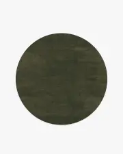 185' Round | Machine Washable Runner Rug | Kid & Pet Friendly | Indoor Rug | Nico Solid Olive Rug | Ruggable