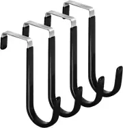 Over The Door Hook Single Hooks Hanger Metal for Hanging Towel Coats 4 Pack