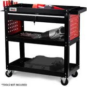 Bullet Steel Tool Trolley Cart With Drawer And Pegboard For Workshop Mechanic Tool & Equipment Trolleys