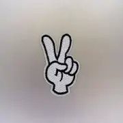 Peace Patch - Embroidered/Iron/Sew/Stitch/Glue On - Hippy Victory Cartoon