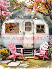 The Glamping Inn | A4 Rice Paper | Paper for Decoupage | Decoupage Central