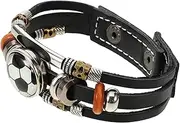Yardwe Men's Fashion Vintage Bracelet Football Team Fan Sports Charm Jewelry Wristband