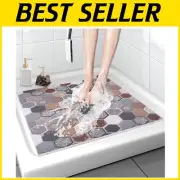Extra-Large Soft Bath Mat 36x36 - Non-Slip PVC Shower Rug with Massage Effect