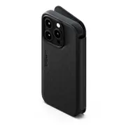 [CY4596MAGWT] MagWallet Apple iPhone 15 Pro 6.1" Leather Wallet Case Black,360