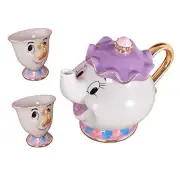 Beauty and The Beast Cartoon Mrs.Potts Chip Tea Pot & Cup set Teapot Mug Potts