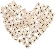 HOMSFOU 100pcs Mathematics Teaching Wood Chips Calculation Educational Montessori Educational Wooden Blocks Counting Blocks Wood Beige