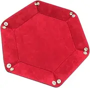 ERINGOGO Collapsible Dice Tray Hexagon Storage Box Leather Mobile Phone Watch Key Jewelry Organizer and Stylish