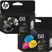 Genuine HP 68 Black + Color Ink Cartridges for Envy 6120, 6130, 6520, 6530