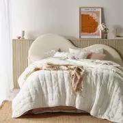 Vintage Design Hugo Cotton Gauze White Quilted Coverlet Set