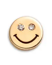 Zoe Chicco 14K Yellow Gold Itty Bitty Smiley Face Diamond Eyes Single Stud Earring