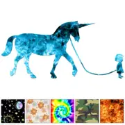 Little Girl Pet Unicorn - Decal Sticker - Multiple Patterns & Sizes - ebn7572