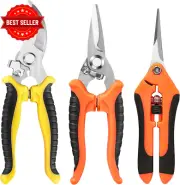 3 Pack Garden Pruning Shears Stainless Steel Clippers Scissors Snips Gardening T
