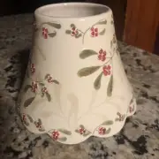 Yankee Candle Mistletoe Shade Topper Holly Berry Scalloped Edge Medium