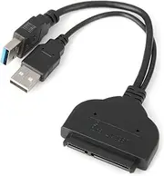 USB 3.0 to 2.5" SATA Hard Drive HDD SSD Adapter Cable SuperSpeed Converter with USB Power Supply