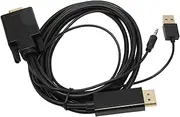 VGA to DP Connector Cable HD Video Converter Cable with Power Supply and Sound for Computer Desktop Laptop PC Monitor with Computer, Desktop, Laptop, PC, Monitor, Projector