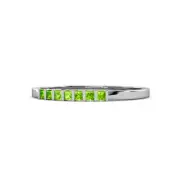 TriJewels Princess Cut Peridot Stackable 7 Stone Wedding Band 14K Gold JP:89010
